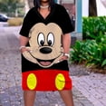 thumbnail image 4 of Vestido Midi africano para mujer, vestido de noche 3D bohemio, suelto, de Disney, Minnie, Mickey, para fiesta, calle, cuello en V, hasta la rodilla, 4 of 5