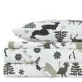 thumbnail image 2 of Casa Platino 4 Piece Flannel Bed Sheet Set, 100% Cotton Deep Pocket Bedding Sheets, King, Wild Life, 2 of 5