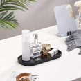 thumbnail image 3 of Dispensador de jabón ovalado Luxspire Vanity Tray de resina negra mate, 3 of 7