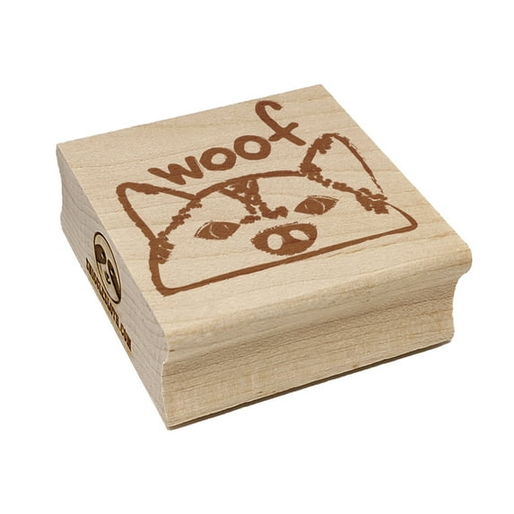 Husky Face Dog Woof Sketch Square Rubber Stamp Stamping Scrapbooking Crafting - Large 2.75in