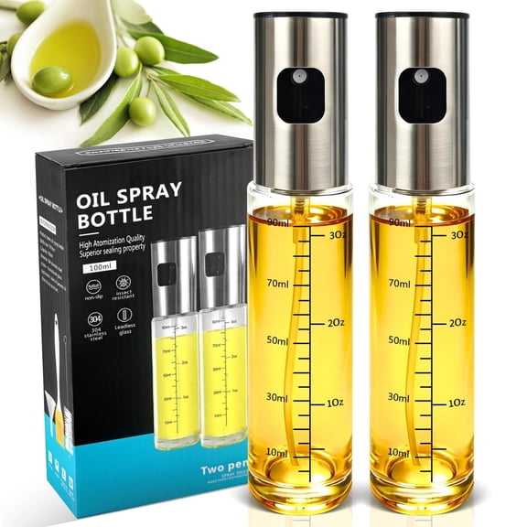 Oil Sprayer for Cooking Olive Oil Sprayer Mister for Air Fryer Vegetable Vinegar Oil Portable Mini Kitchen Gadgets for Baking,Salad,Grilling,BBQ,Roasting (2 Pack)