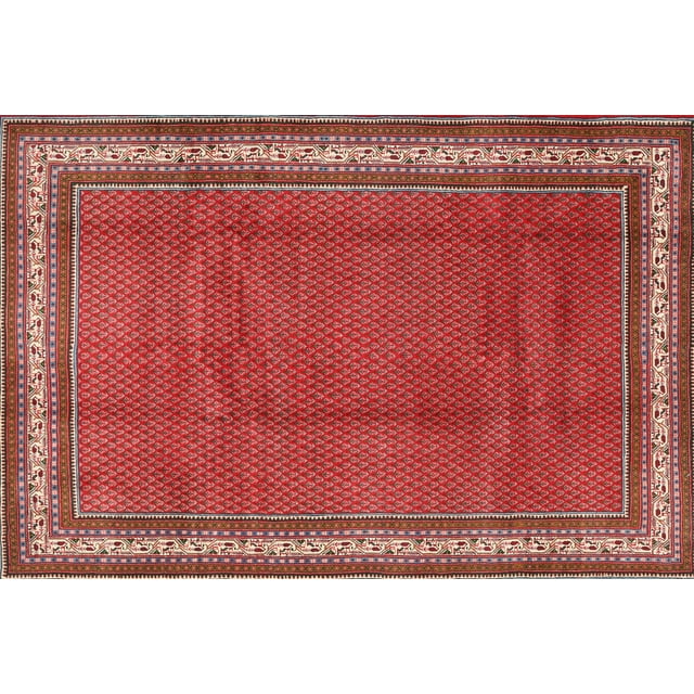 Ahgly Company Machine Washable Indoor Rectangle Traditional Copper Red Pink Area Rugs, 10' x 13'