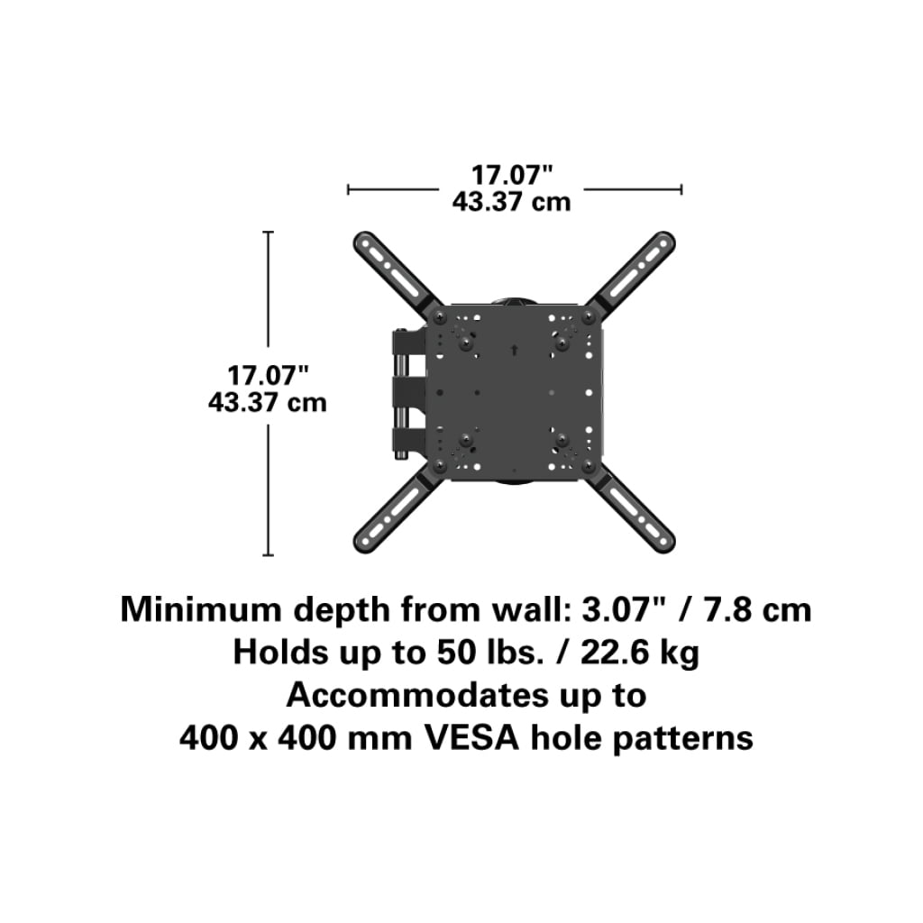 Restored SANUS Decora Full-Motion Wall Mount for TVs 32"-55" Black, Up to 50 lbs. DMF215-B1 (Refurbished)