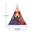 thumbnail image 3 of KLL Christmas Hats for Adults Plush Color Splash Fox Portrait Print Santa Hat Xmas Fluffy Santa Claus Hat for Women Men, 3 of 6