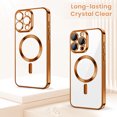 thumbnail image 5 of Entronix Magnetic Clear Case Compatible with iPhone 15 Pro Max, Flexible TPU Cover with Camera Lens Protector, Orange, 5 of 6
