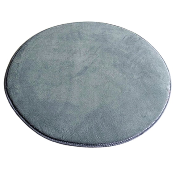 Alfombra redonda de terciopelo afelpado, antideslizante, con relleno de espuma de alta densidad para un dormitorio cómodo y una decoración acogedora. Aestivo | Gris | AESTIVO