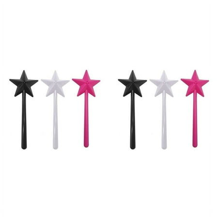 6X Salt and Pepper Shaker Salt and Pepper Wand Shakers, Black and White and Pink, Star Wand Salt
