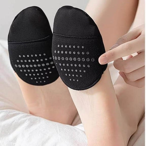 Anti-Slip Anti-Pain Forefoot Pads Moisture-Wicking Protection Socks For Casual Shoes, 2 Colors Available- black