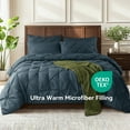 thumbnail image 2 of SONORO KATE Twin Comforter Set, 5 Pieces Bedding Sets for All Season, Bed in a Bag with Pleated Comforter - Flat Sheet & Fitted Sheet - Pillowcases & Shams, Navy Blue, 2 of 6