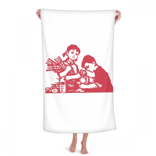 China Red Education Propaganda Technology Hand Towel Bath Facecloth Soft Cotton Washcloth