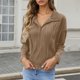 thumbnail image 1 of MHFRRA Blusa de Manga Larga con Cuello Alto para Mujer, Elegante y Ajustada. Caqui, 1 of 4
