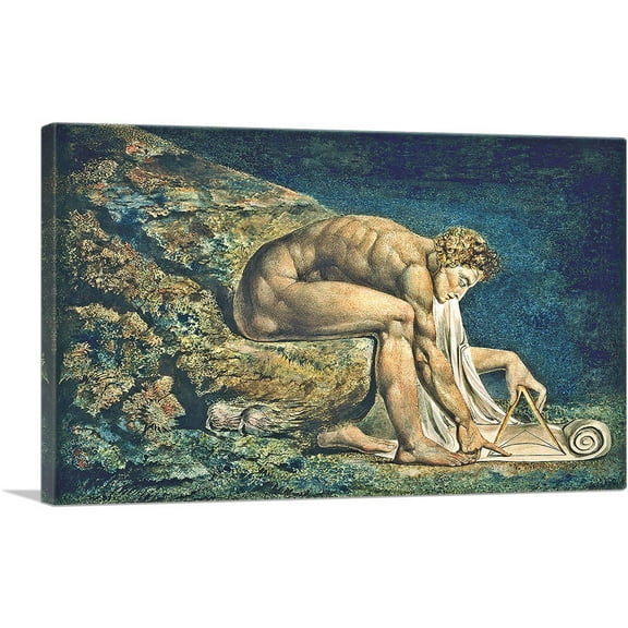 ARTCANVAS Newton Canvas Art Print by William Blake - Size: 26" x 18" (0.75" Deep)