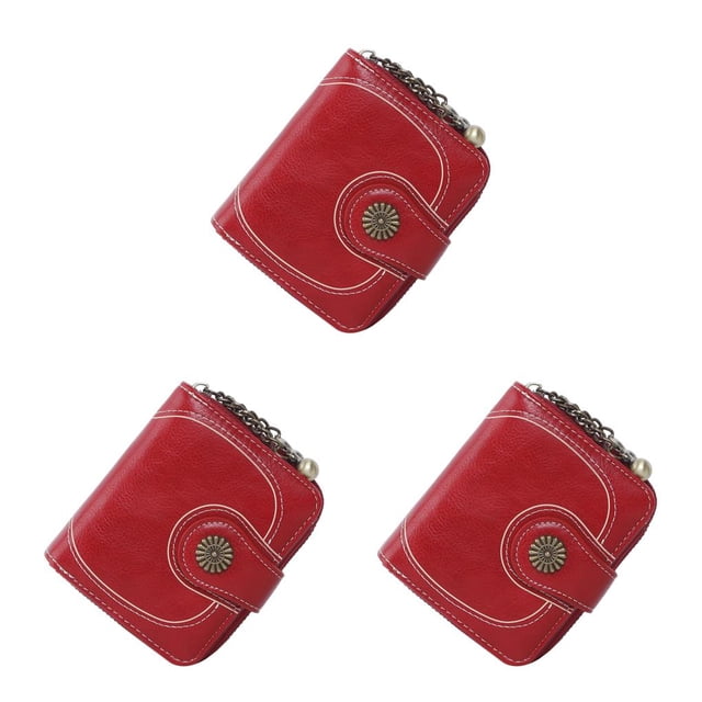 Cartera corta Minnieouse almacenamiento Plegable PU Monedero Cuero Tarjetero Naranja Type2 NO2