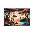 thumbnail image 7 of DouZhe Polyester Placemats Set of 4, Colorful Mushroom Trees Pattern Heat Resistant Place Mats for Dining Table, 12" x 18", 7 of 7