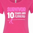thumbnail image 4 of Inktastic Breast Cancer Survivor 10 Years and Running with Pink Ribbon Women's T-Shirt, 4 of 5