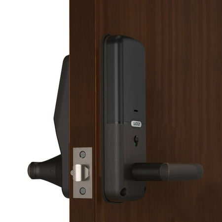Lockly - Secure Plus Smart Lock Bluetooth Replacement Latch with Touchscreen/Fingerprint Sensor/Key Access/Auto Lock - Matte Black