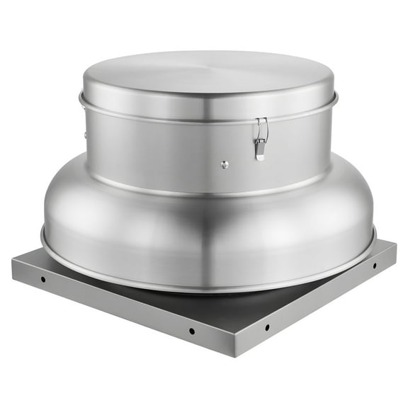 KFFKFF Roof Exhaust Fan with Adjustable Airflow, 24.8-inch Aluminum Base, High-Power Motor, 1500/2600 CFM Ventilation for Garage, Kitchen, and Bathroom, Silver