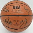 thumbnail image 2 of 1992-93 Michigan Wolverines Team Autographed Spalding Leather Basketball With 11 Signatures Including Jalen Rose Beckett BAS #AE16699, 2 of 5