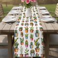 thumbnail image 4 of Tropical Cactus Table Runner 70 Inches, Spring Summer Potted Plants Watercolor Bed Runner Dresser Scarves Tabletop for Indoor Outdoor Parties/Ceremony/Banquet, 13" x 70", 4 of 9