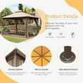 thumbnail image 6 of Swonuk 10'x13' Outdoor Gazebo with Mosquito Netting, Metal Frame Double Roof Soft Top Patio Gazebo Canopy Tent for Deck Backyard Garden Lawns, 6 of 6
