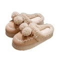 thumbnail image 2 of KANG Cozy Winter Slippers For With Sole And Pompom Detail Soft Fleece Shoes Indoor Outdoor Comfort, 2 of 4