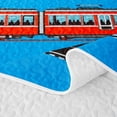 thumbnail image 5 of Erosebridal Vintage Train Quilt King for Boys Men, Cartoon Locomotive Car King Coverlet Set, Blue, 3pcs, 5 of 7