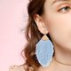 thumbnail image 4 of Pendientes largos con flecos elegantes - Azul claro Xemadio LRWJ272-7, 4 of 6