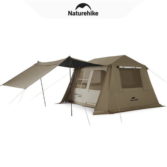 Naturehike, Family Camping Tent, Instant Setup Cabin Tent for 4 People with Rain fly, Quick-opening Family Tent with 1 Room, Outdoor Waterproof & Sun Protection Tent