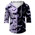 thumbnail image 2 of IAJDKMEK Men's Hoodie Halloween Shirt Tee - 3/4 Sleeve Funny Graphic Top, Perfect Men's T-Shirt for Costume and Relaxed Days,Blue M, 2 of 9