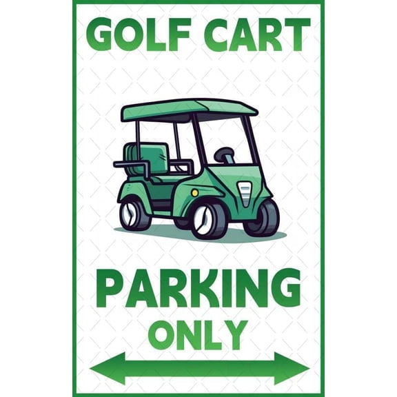 Vintage Golf Cart Parking Only Tin Sign, Retro Metal Golf Decor Plaque for Garage or Man Cave, 8x12 Inch