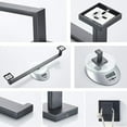 thumbnail image 3 of stusgo Matte Black 10-Piece Square Bathroom Hardware Set with Towel Bar, Hook, Toilet Paper Holder and Ring（Black）, 3 of 7