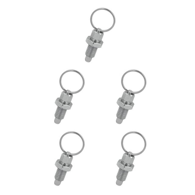 Transemion Heavy-Duty Index Plunger with User-Friendly Ring Pull Secure Spring Loaded Lock M16-10 Stainless Steel 5Set