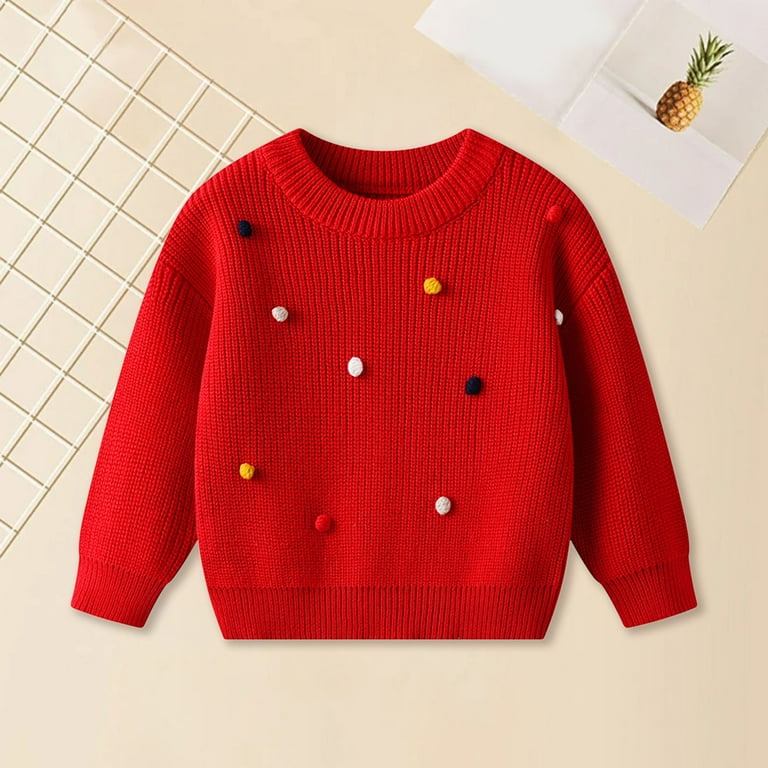 HCNTES Childrens Sweater Handmade Baby Wool Top Boys and Girls