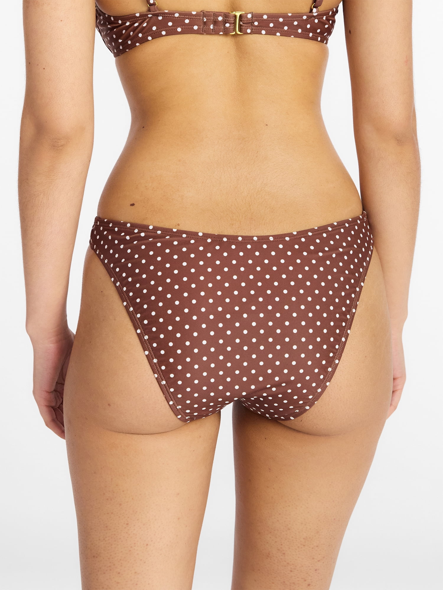 No Boundaries High Cut Polka Dot Bikini Bottoms, Women's XXS-XXL