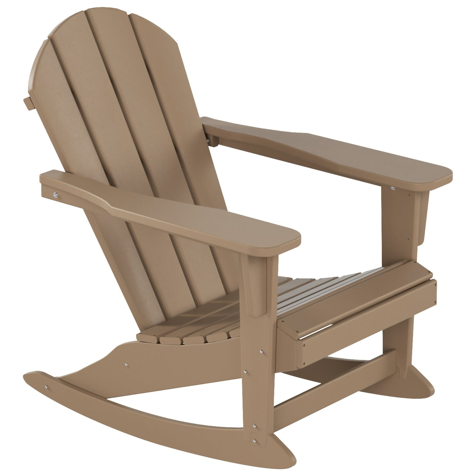 Polytrends  Laguna Hdpe All Weather Outdoor Patio Rocking Chair Weathered Wood