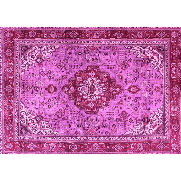 Ahgly Company Indoor Rectangle Persian Pink Traditional Area Rugs, 5' x 7'