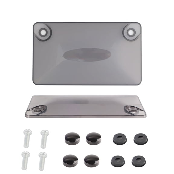 AUTOXBERT 1PC Motorcycle Bubble Tinted License Plate Cover Tag Frame For US Car License