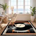 thumbnail image 3 of Design&I 8'x10' Ultra Soft Area Rug, Music Vinyl Cd Record Disc Retro Soundwave Border Vintage Note None Fluffy Washable Non Shedding for Bedroom Living Room Under Sectional, 3 of 7