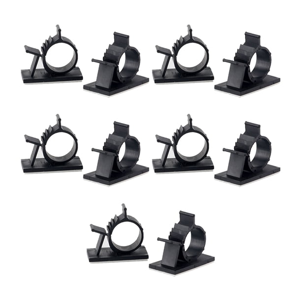 Injueey Clip de Cable autoadhesivo de 10 piezas, ajustable, para auriculares, línea de datos, gestión de cables, amarre, Kit de abrazadera de Cable Almacenamiento y organización del hogar tipo 4 Injueey HA064471-04B