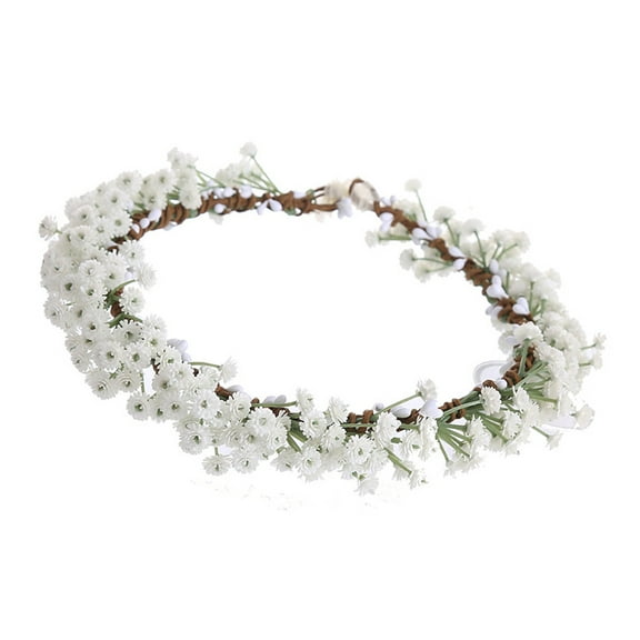 White Baby’s Breath Bridal Hairband With Realistic Flower Design Wedding Head Accessory For Formal Event Photoshoots
