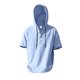 thumbnail image 5 of pstuiky camisetas de hombre, Camisa informal de lino de verano de color liso para hombre, manga corta, cuello alto, botones y bolsillos camisetas de hombre s, 5 of 9