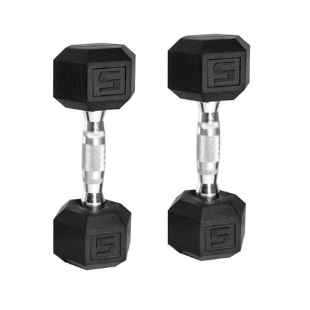 cap barbell rubber coated hex dumbbells set of 2 walmart com