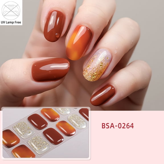 UV-Free Gel Nail Art Stickers, Waterproof Hot Stamping, Icy Clear, No-Bake Nail Polish Film, BSA-0264