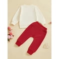 thumbnail image 6 of Baby Toddler Boy Valentine’s Day Outfits 3 6 12 18 24 Months 2T 3T Long Sleeve Sweatshirt + Heart Embroidery Pants Set Clothes, 6 of 9