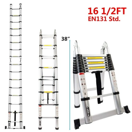 Zimtown EN131 16.5FT Aluminum Telescoping Telescopic Extension Ladder Tall Multi (Best Telescopic Ladder Review)