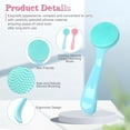 thumbnail image 6 of Silicone Manual Facial Cleansing Brush, 2 Pack Skin Friendly Soft Bristles Waterproof Face Scrubber Exfoliating Brush for Blackheads Whiteheads Makeup Residues Removal (Blue, Pink), 6 of 8