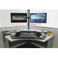 thumbnail image 4 of Rocelco 46" Height Adjustable Corner Standing Desk Converter - Quick Sit Stand Up Dual Monitor Riser - Gas Spring Assist Tabletop Computer Workstation - Large Keyboard Tray  (Black), 4 of 8