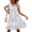 White, variant on Women's Babydoll Mini Dress Summer V Neck Flutter Sleeve Boho Floral Flowy Shift Short Dress
