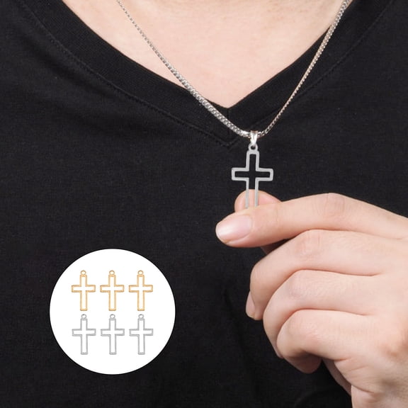 LOLIPPYY 20Pcs Assorted Color Hollow Cross Charm Unique Outline Pendant for Faith Jewelry Decoration
