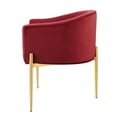 thumbnail image 3 of Tufted Accent Chair, Velvet, Metal Steel, Red, Modern Contemporary Urban Design, Living Lounge Room Hotel Lobby Hospitality, 3 of 8